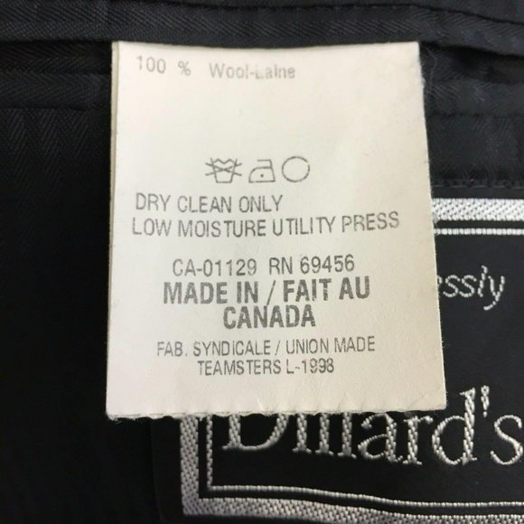 Dillards Ralph Lauren Suit Jacket Blazer Sports Coat Mens 44R Wool Black - Picture 12 of 12